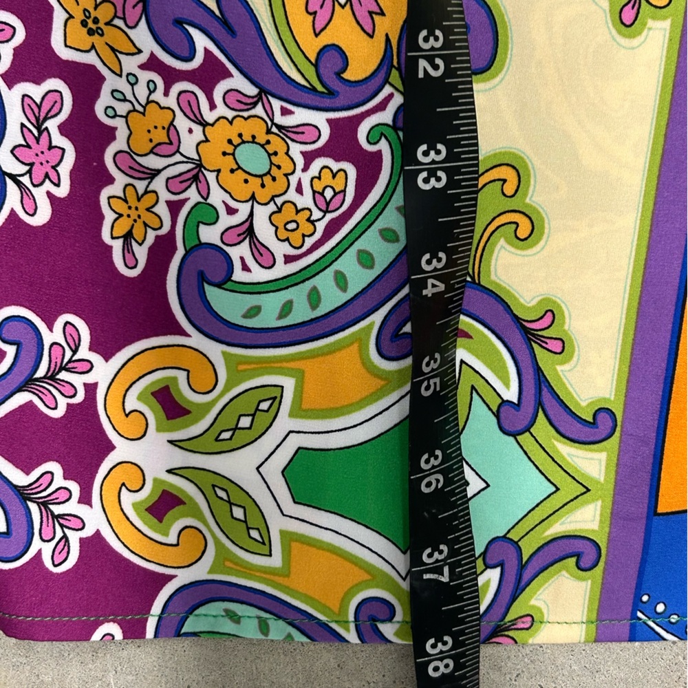 Bailey/44 Colorful Maxi Skirt Sz M Satin Knot  Side Slit Coastal Tropical Floral - Picture 10 of 10